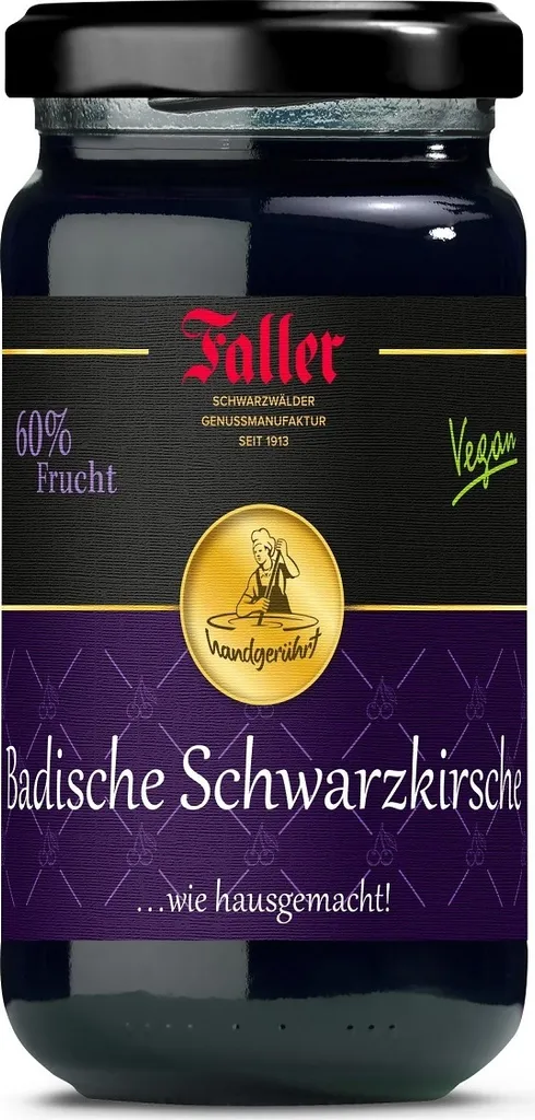 Faller Jams Faller Baden Black Cherry Jam Extra: Homemade Delight, 330g