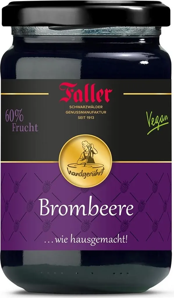 Faller Jams Faller Blackberry Jam Extra: Homemade Delight, 60% Fruit, 330g
