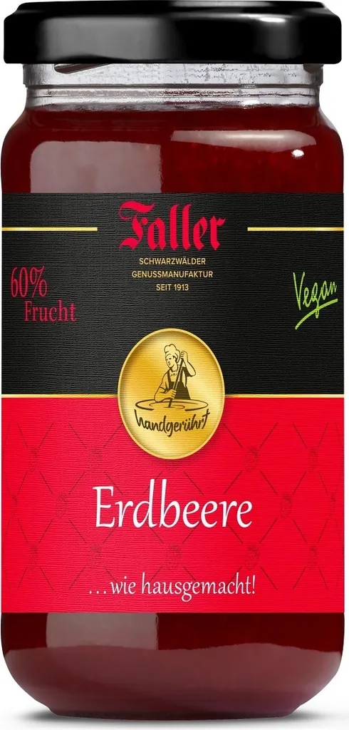 Faller Jams Faller Strawberry Jam Extra: Homemade Delight, 60% Fruit, 330g
