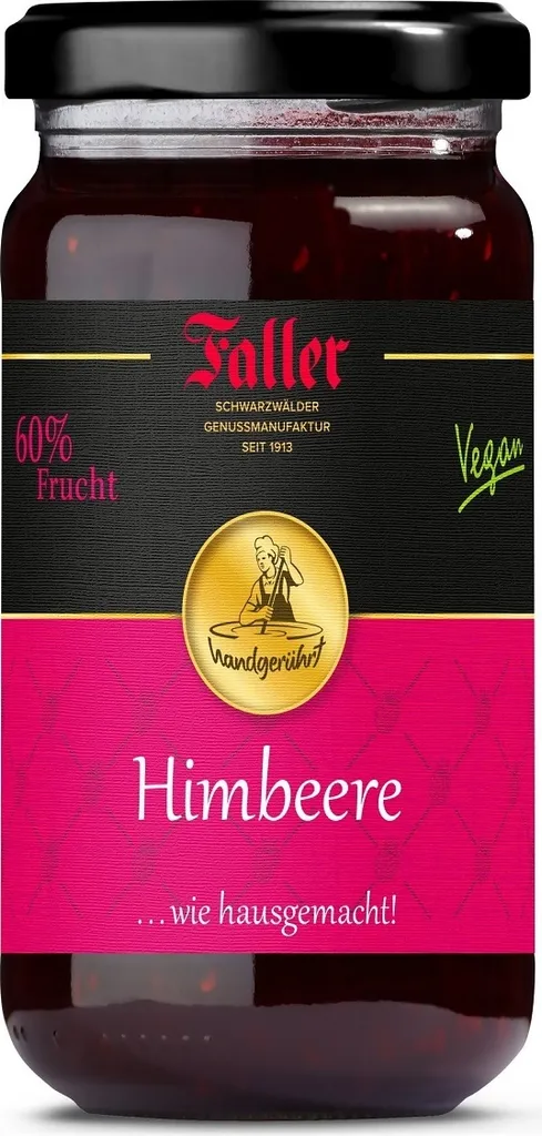 Faller Jams Faller Raspberry Jam Extra: Homemade, 60% Fruit, 330g