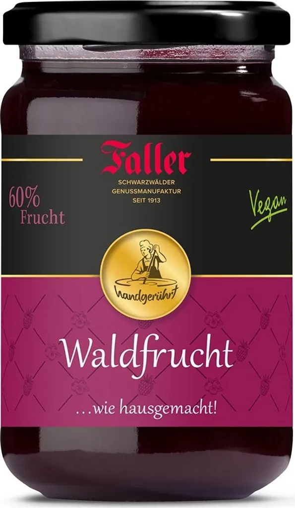 Faller Jams Faller Forest Fruit Jam: Black Forest Delight, 60% Fruit, 330g Handcrafted