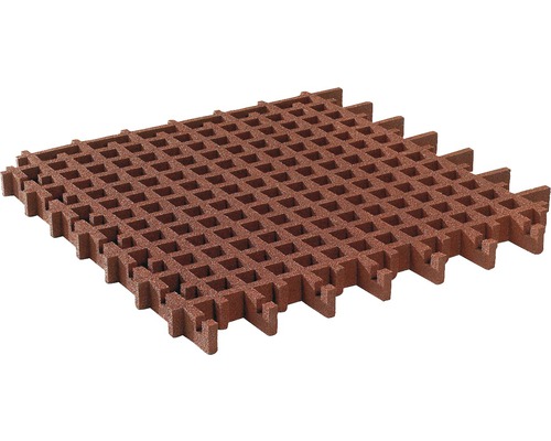 Fall protection mat lawn grid terrasoft 5 pieces 100 x 100 x 4.5 cm red