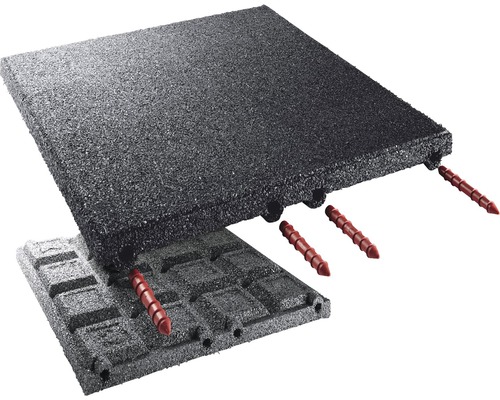 Terrasoft fall protection mat, 10 m², 50x50x4.5 cm, anthracite