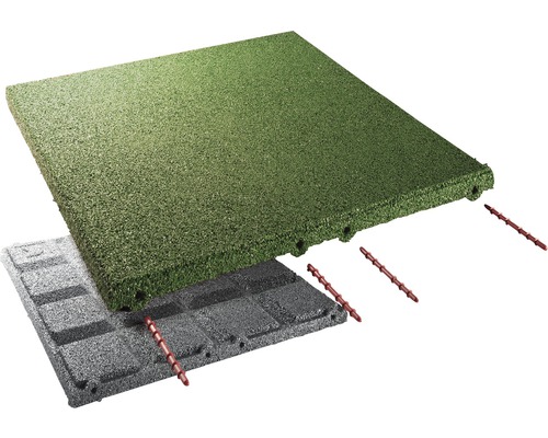 Terrasoft fall protection mat 10 m² 50x50x6.5 cm green