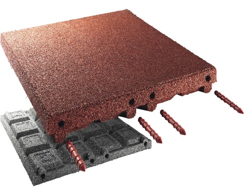 Fall protection mat terrasoft 50 x 50 x 4 cm red