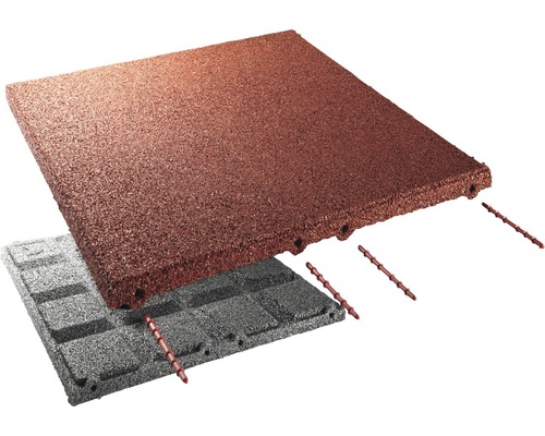 Terrasoft fall protection mat 50x50x3 cm red
