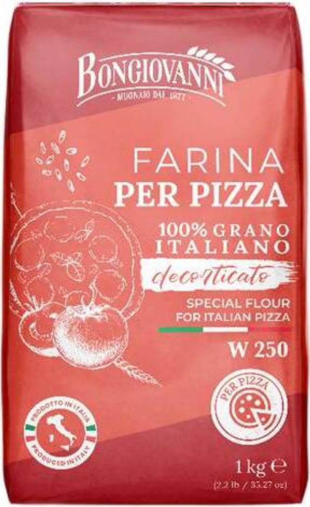 Farina Per Pizza 100% Grano Wheat Flour W250 1kg - Bongiovanni 1000g