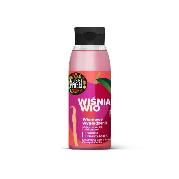 Farmona Tutti Frutti Cherry Spring Smoothing Bath and Shower Oil Cherry and Vanilla + Beauty Shot A 400 ml
