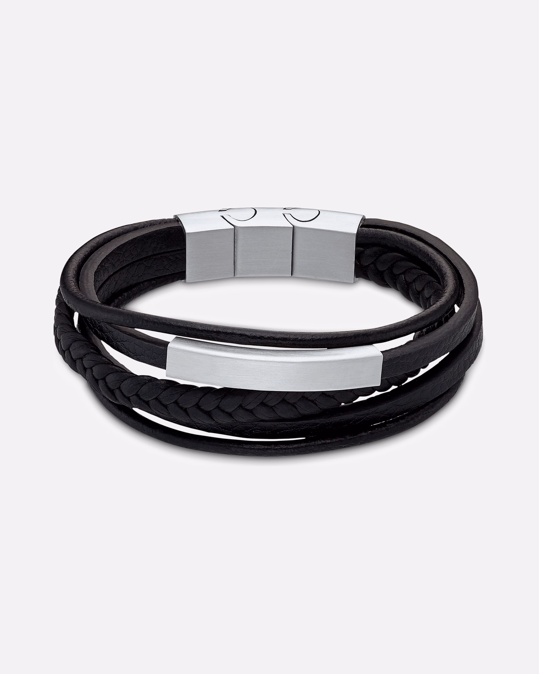 FAVS bracelet bracelet leather, stainless steel