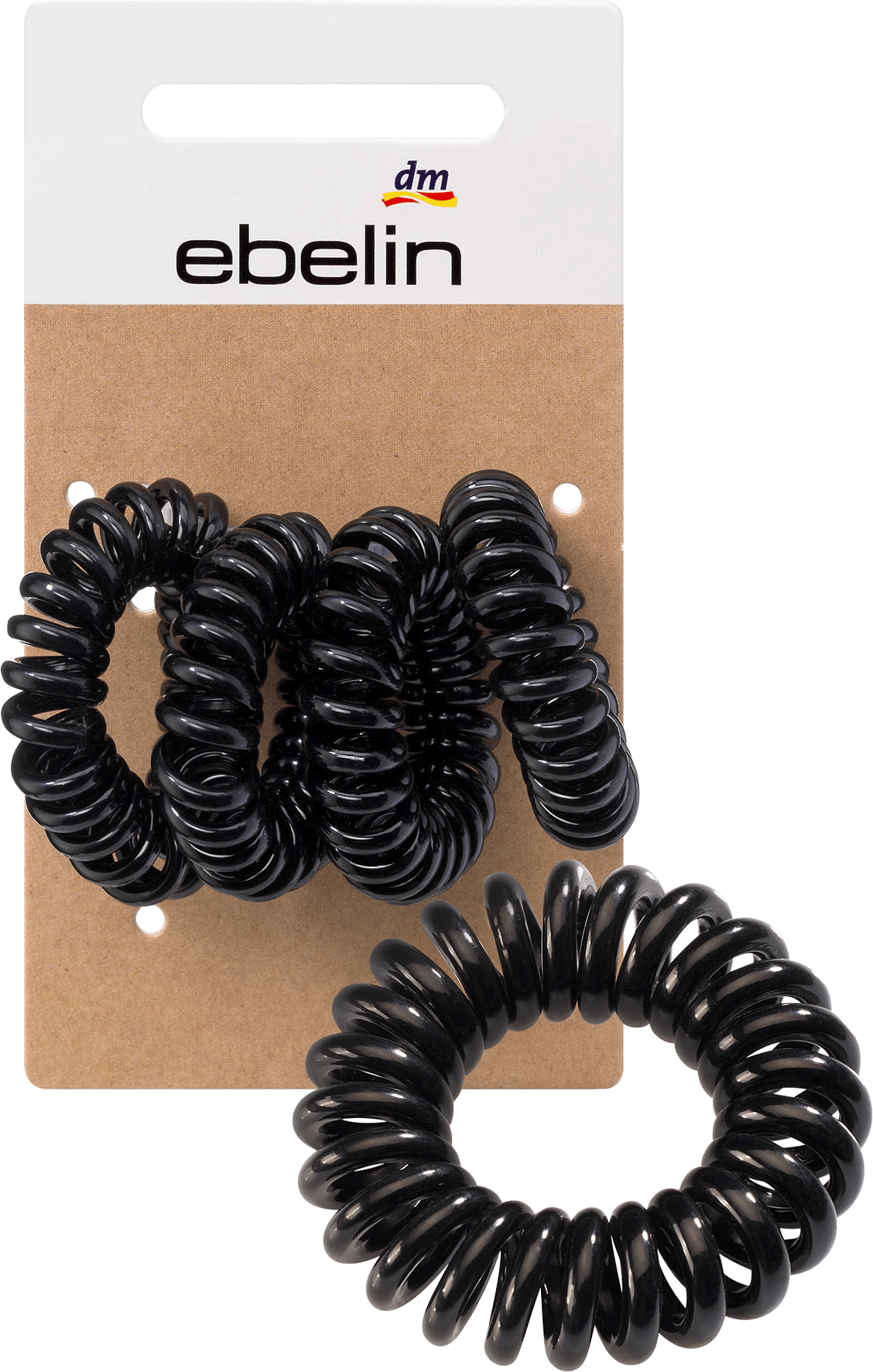ebelin Hair Ties Spiral Small Black, 4 Pcs