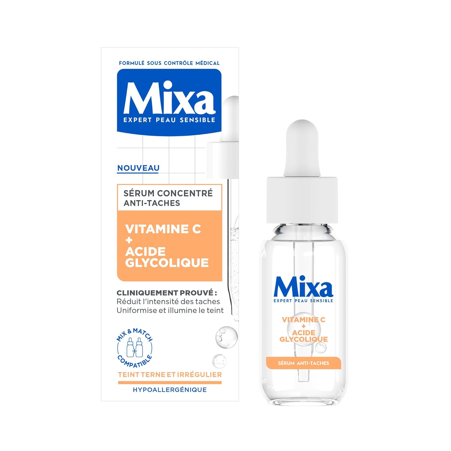 Mixa Stain Protection serum with vitamin C and glycolic acid 30ml