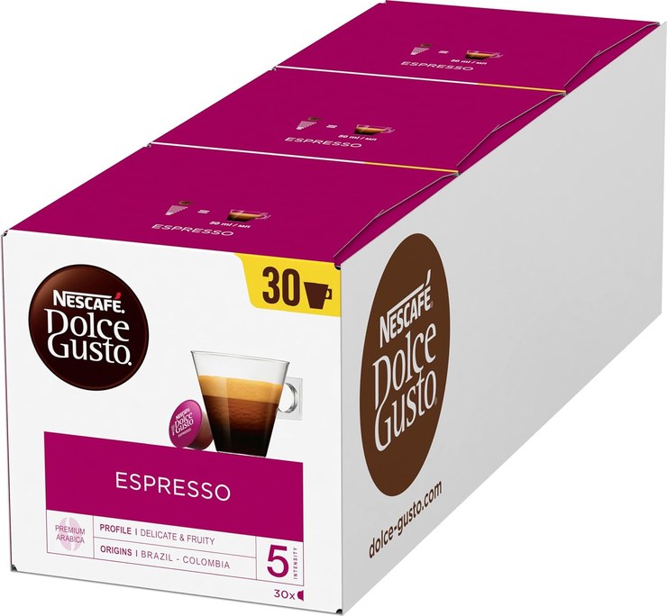 NESCAFÉ DOLCE GUSTO Espresso Coffee Capsules Pack of 3 (3 x 30 Servings)