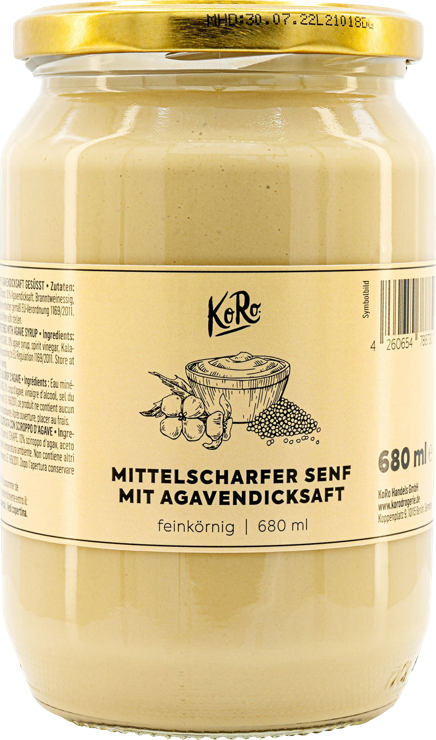 KoRo Fine medium hot mustard with agave syrup