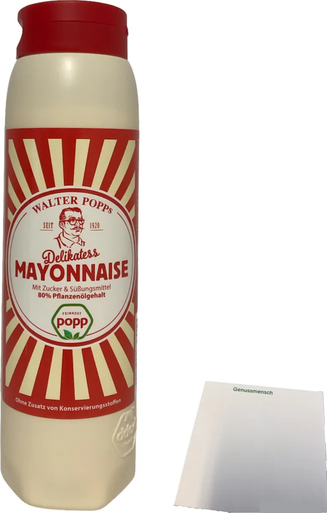Feinkost Popp Delikatess Mayonnaise 80% Vegetable Oil (650ml Tube) + usy Block