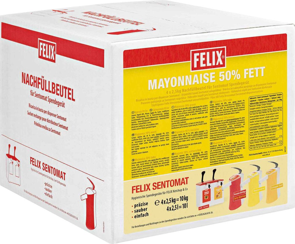 FELIX Mayonnaise 50 Percent Refill Bag for Sentomat 2500g