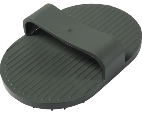 Karlie rubber pet brush, oval, approx. 19 x 16 x 4 cm, grey, with hand strap and massage effect