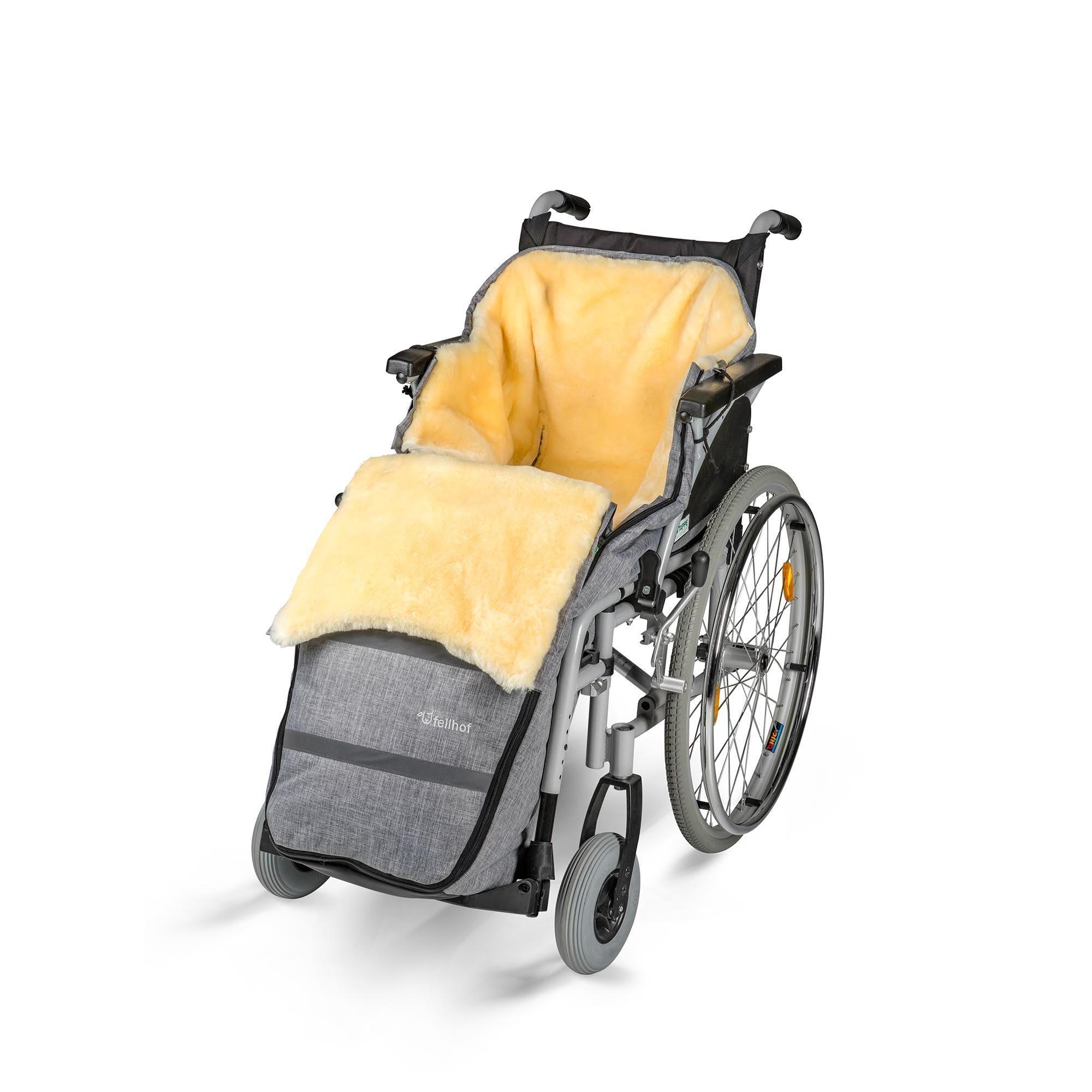 fellhof wheelchair slip bag with lambskin black melange for children, wind- and water-repellent 1 St