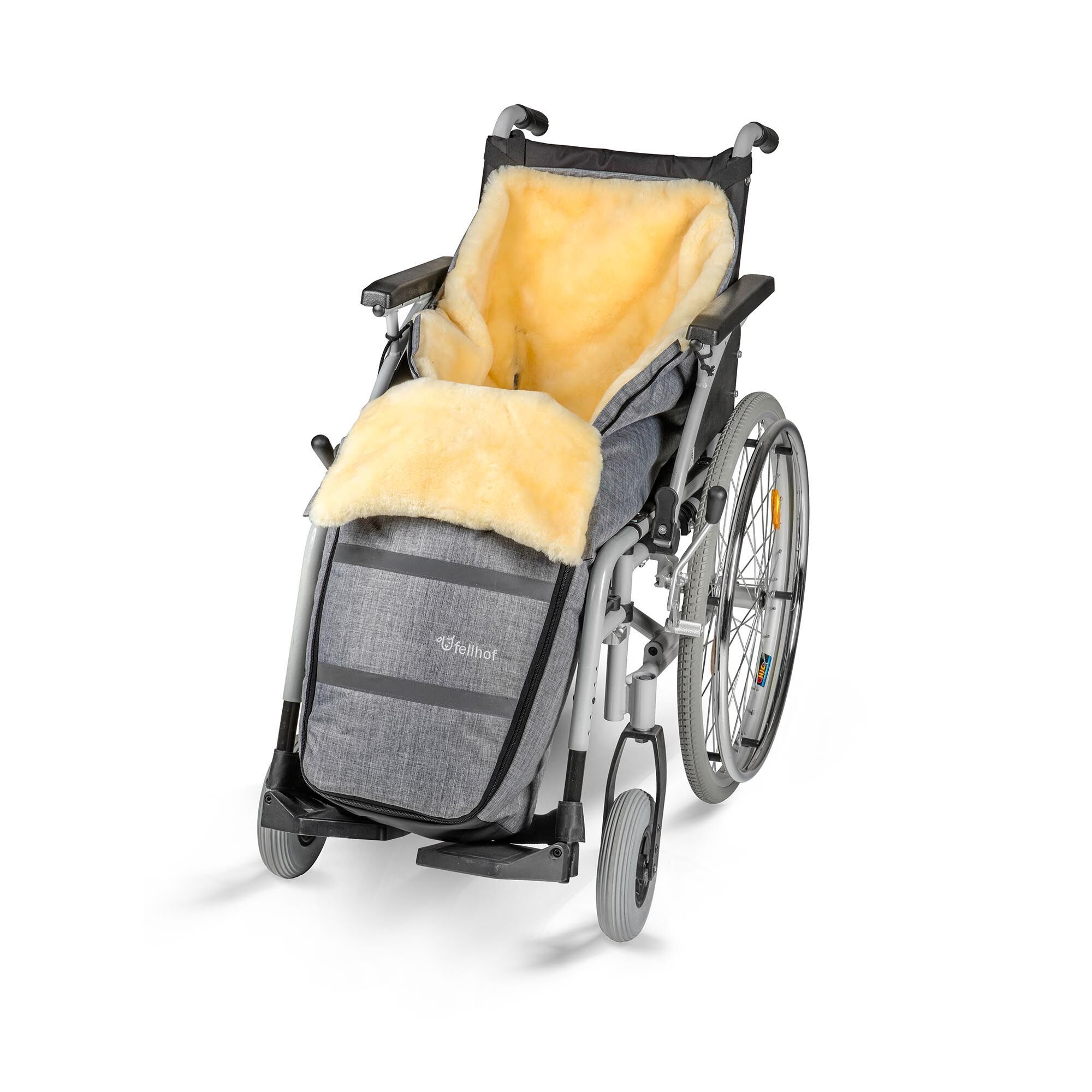 fellhof wheelchair slip bag with lambskin black melange in various sizes, wind- and water-repellent 1 St