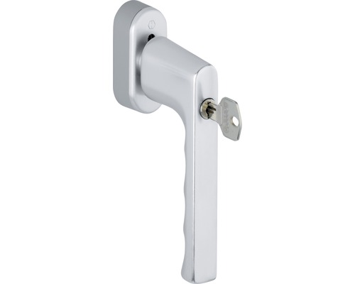 Window handle Hoppe SecuForte 11712260 Hamburg 0700S/UD9020 silver pin length variable 32-42 mm lockable including fastening screws and key