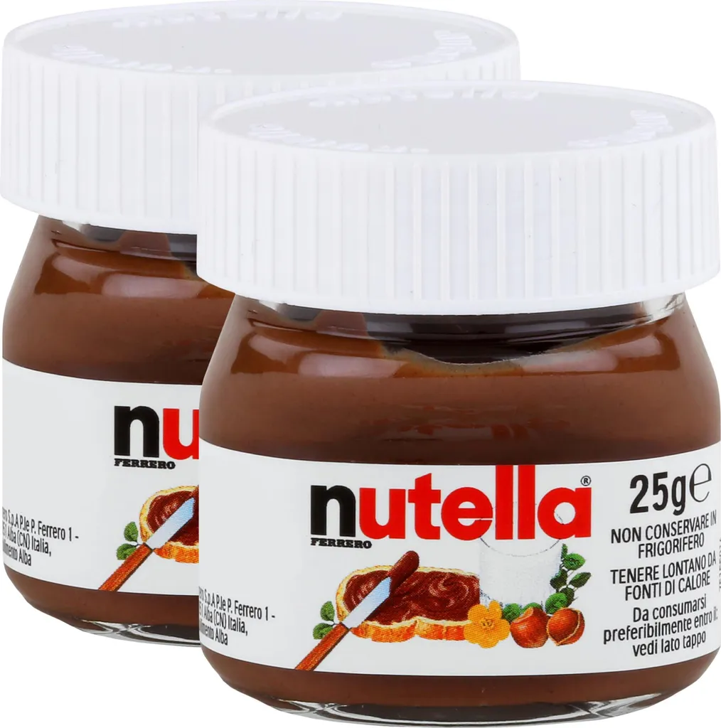 Ferrero Nutella Mini Jar Chocolate Spread 25g - Nut Nougat (2-pack)