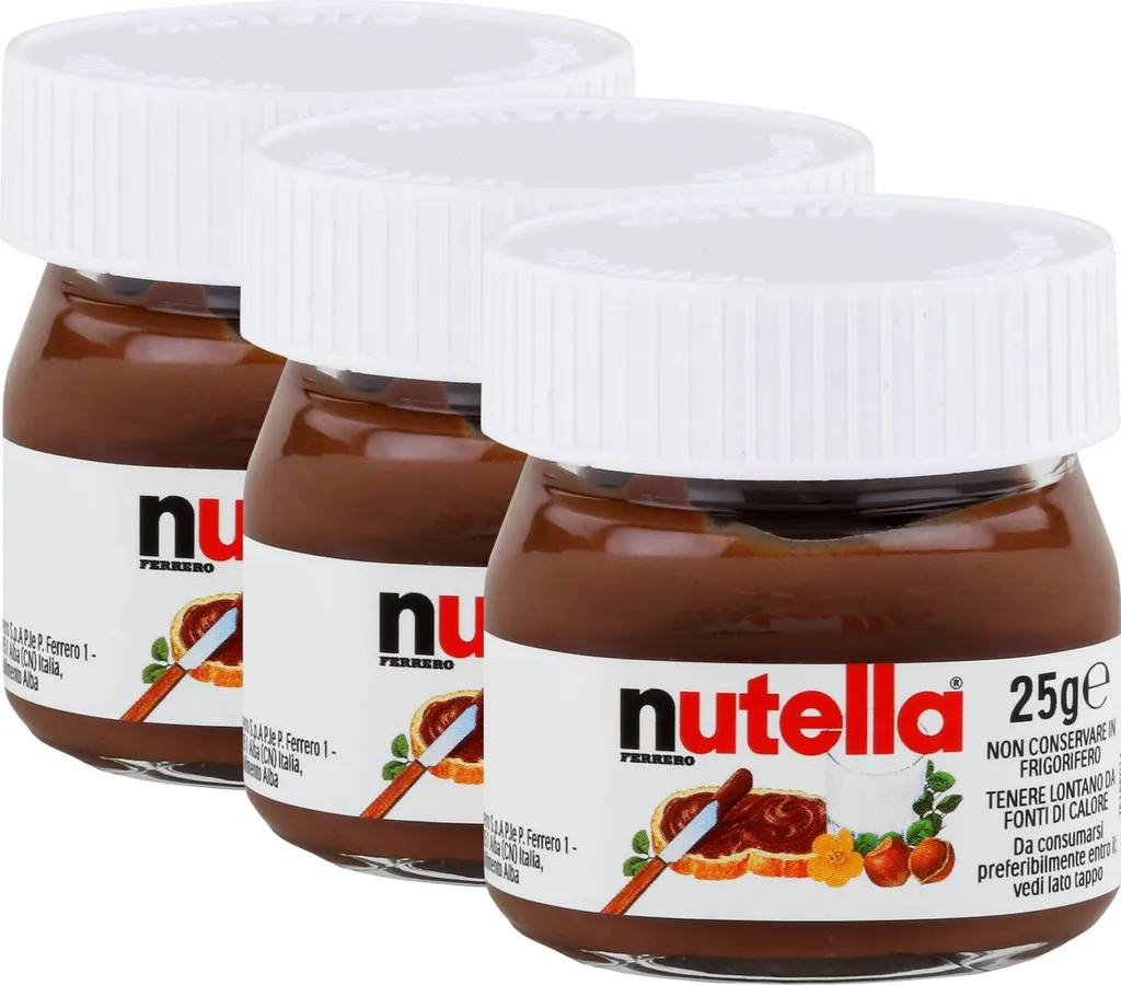 Ferrero Nutella Mini Jar Chocolate Spread 25g - Nut Nougat (3-pack)