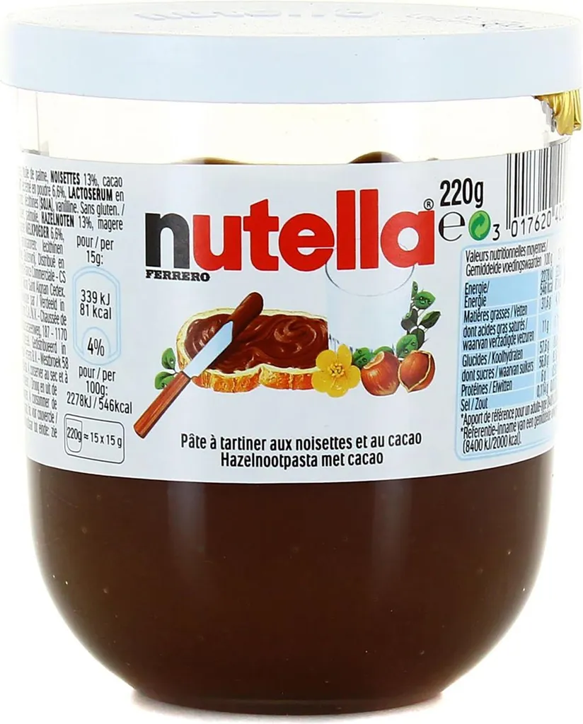 Ferrero Nutella Chocolate Spread 220g – Creamy indulgence from France 220g