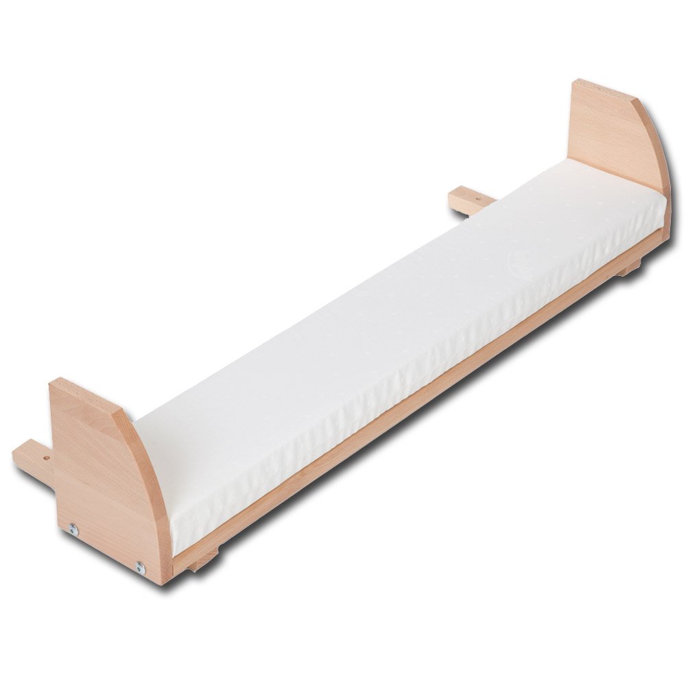 babybay Co-sleeping bed extension side including mattress supplement, white, suitable for original and midi models (natural untreated)