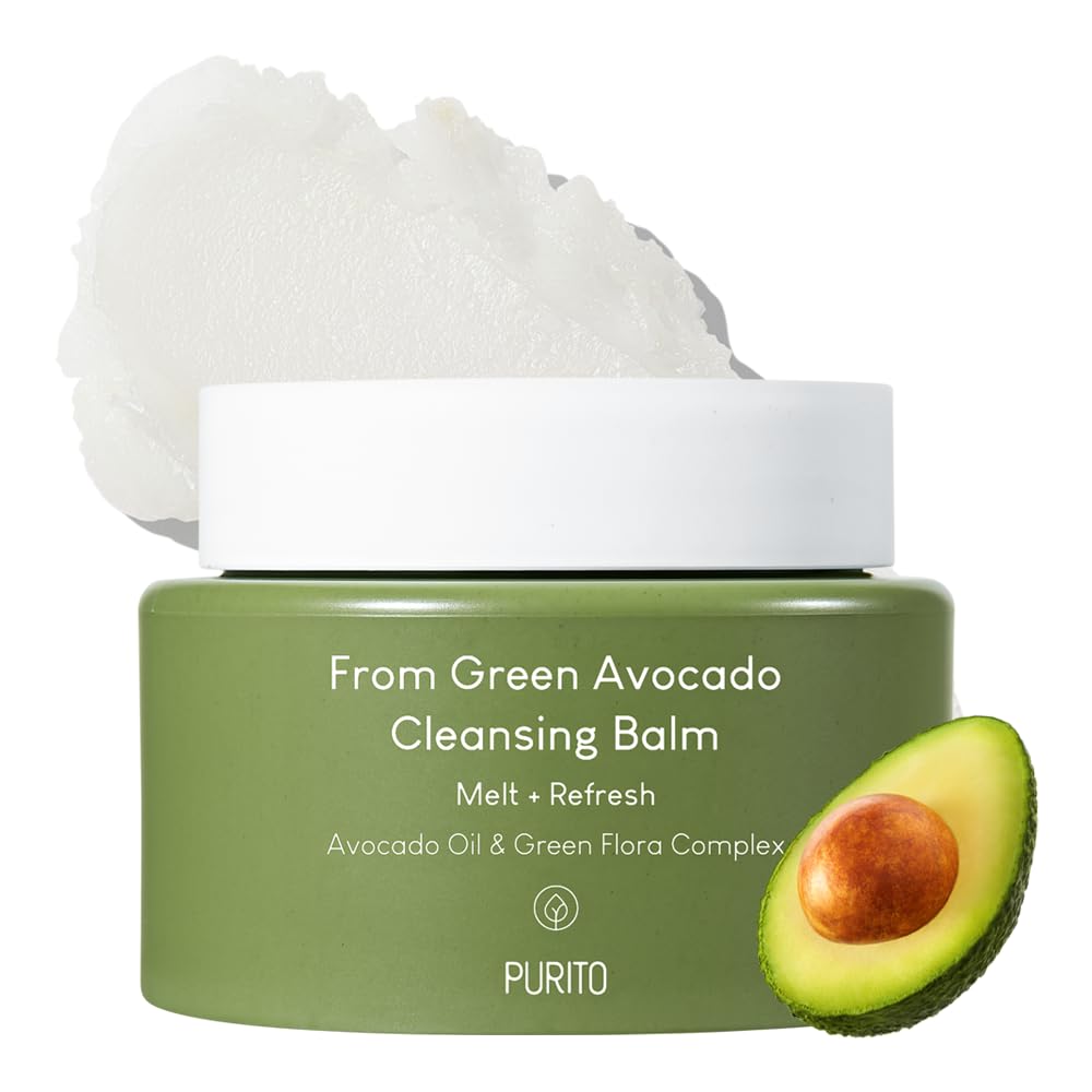 PURITO | Green Avocado Cleansing Balm 100ml / 3.38 fl. oz. | Avocado Oil Melting Moisture Vegan Cruelty Free Suitable for Dry Skin Korean Skincare