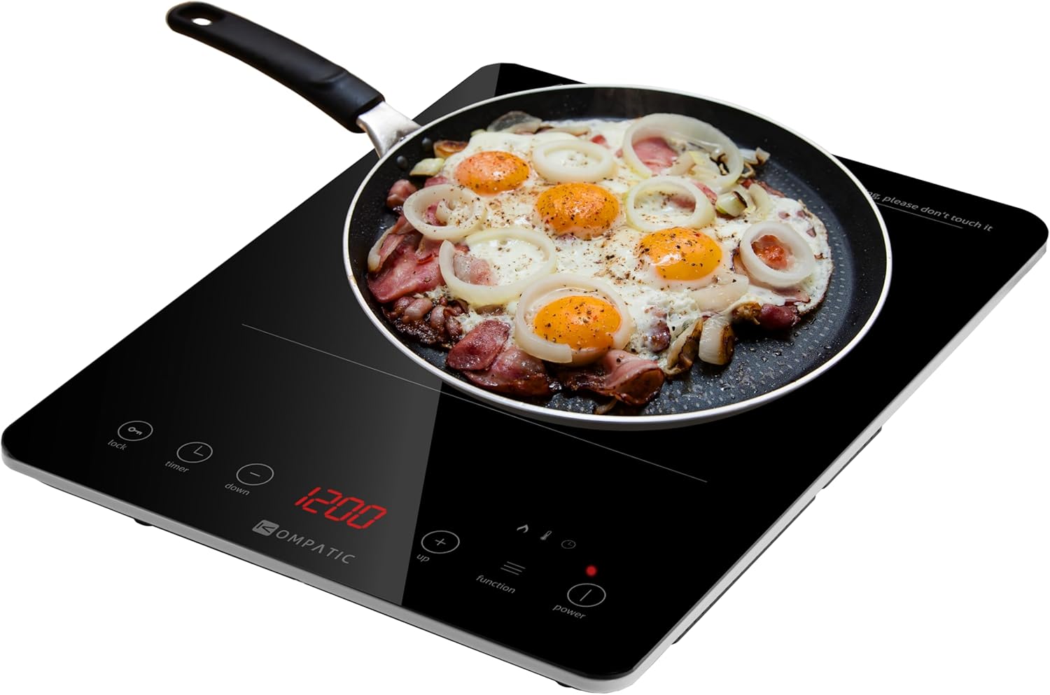 KOMPATIC KFE 20S Portable Induction Hob, 2000W, Single Hob, LED Display, Timer, Touch Control, Safety Lock