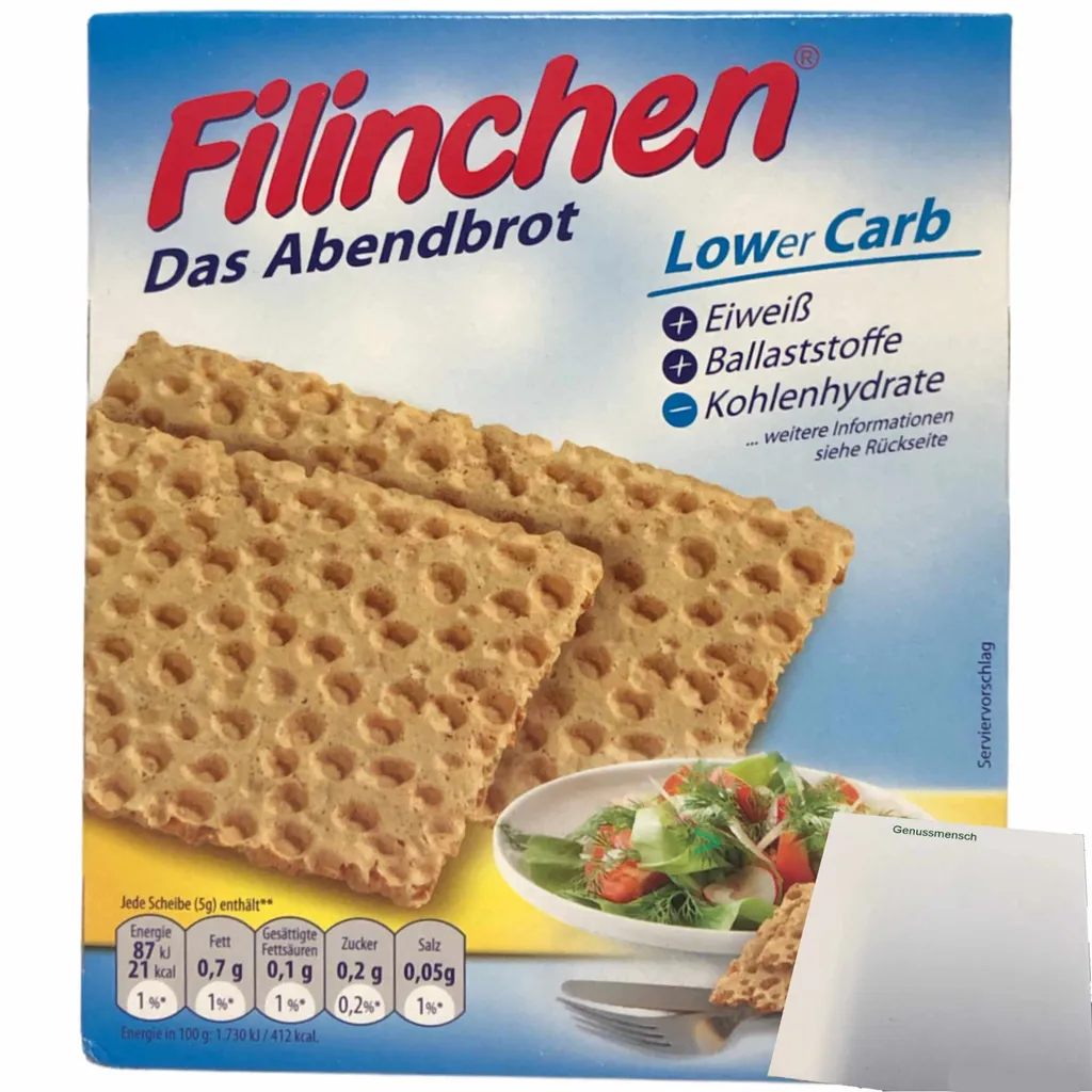 Filinchen the evening meal Low Carb crispy bread (100g pack) + usy block