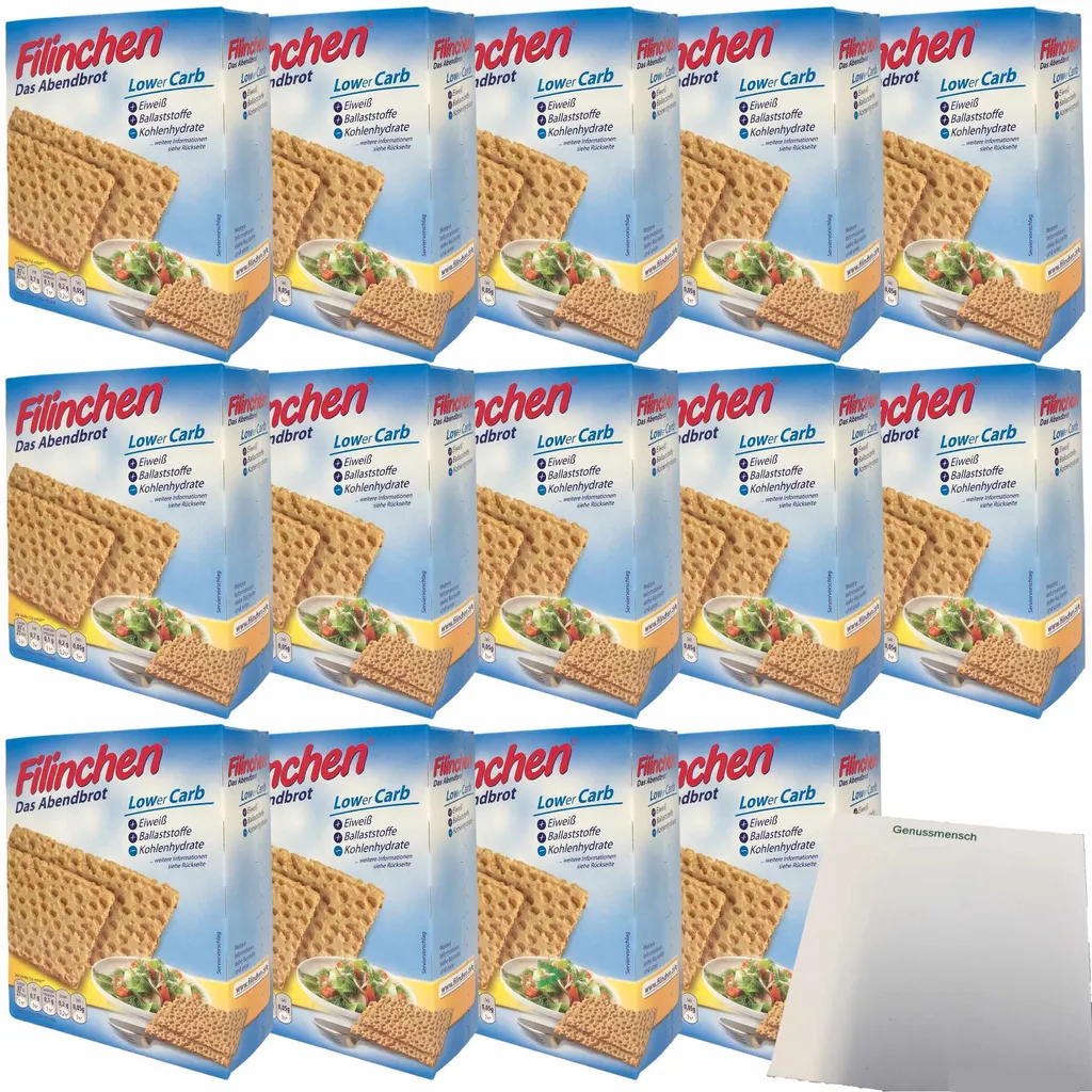 Filinchen the evening bread Low Carb crispy bread 14 pack (14x100g pack) + usy block