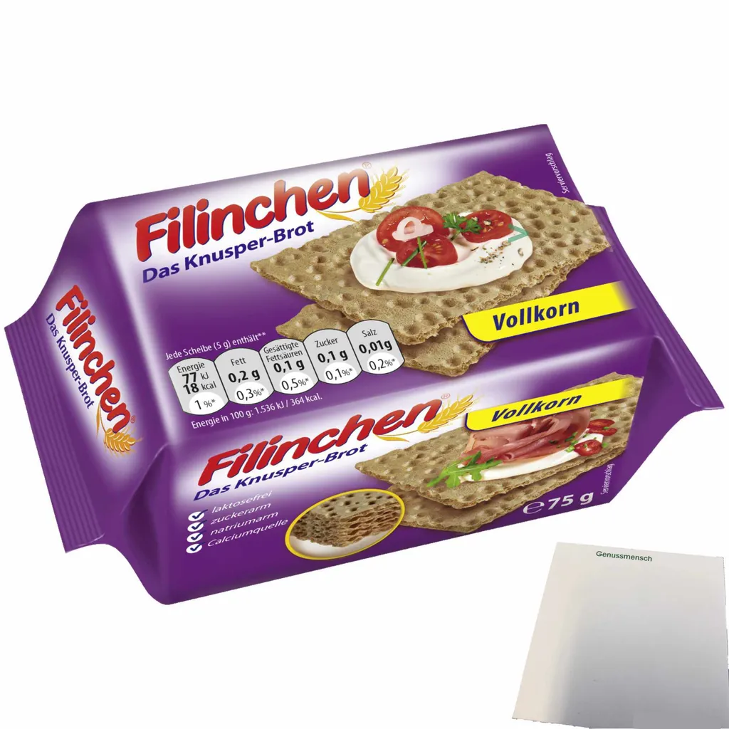 Filinchen Wholegrain Crispy Bread (75g pack) + usy block