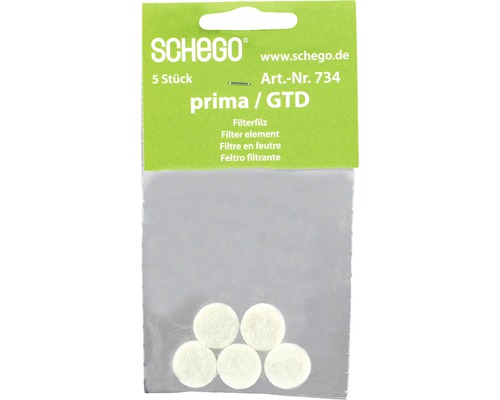 Filter felt SCHEGO for Prima 5 pieces white