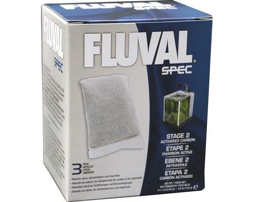 Filter material Fluval Spec replacement carbon level 2 3 pieces