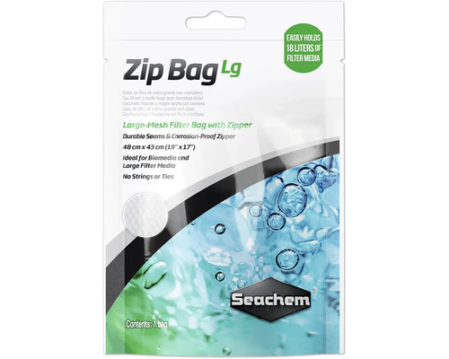 Seachem Zip Bag filter media bag, mesh bag L approx. 48 x 43 cm, for approx. 18 L