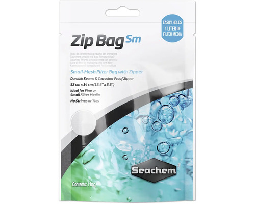Seachem Zip Bag filter media bag, mesh bag S approx. 32 x 14 cm, for approx. 1 L, mesh size approx. 1.1 mm