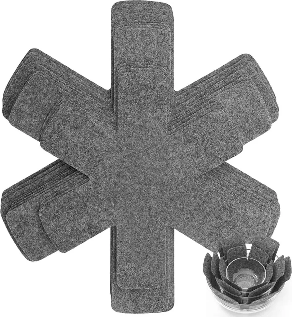 Markenlos Felt puncture protectors - Set of 12 - Light grey - 38 cm