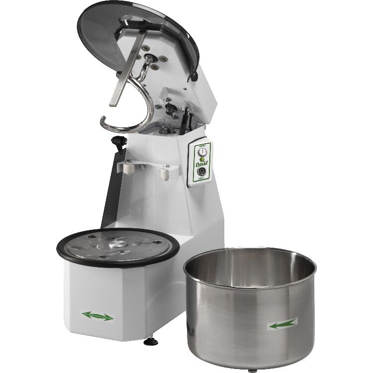 Fimar spiral mixer with liftable head and removable bowl, 32 liters, mixing capacity 25 kg, V.400/3, mod.25CNS/T