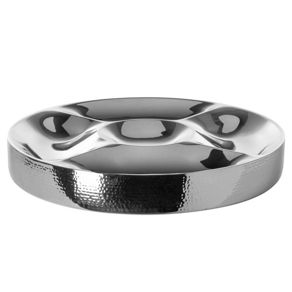 Fink snack bowl Volcan plate hammered stainless steel