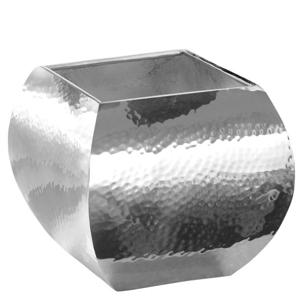 Fink Planter Square Hammered Stainless Steel (17cm)
