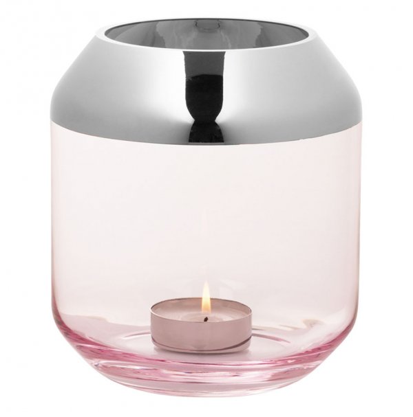 Fink lantern or vase Smilla with platinum rim light pink