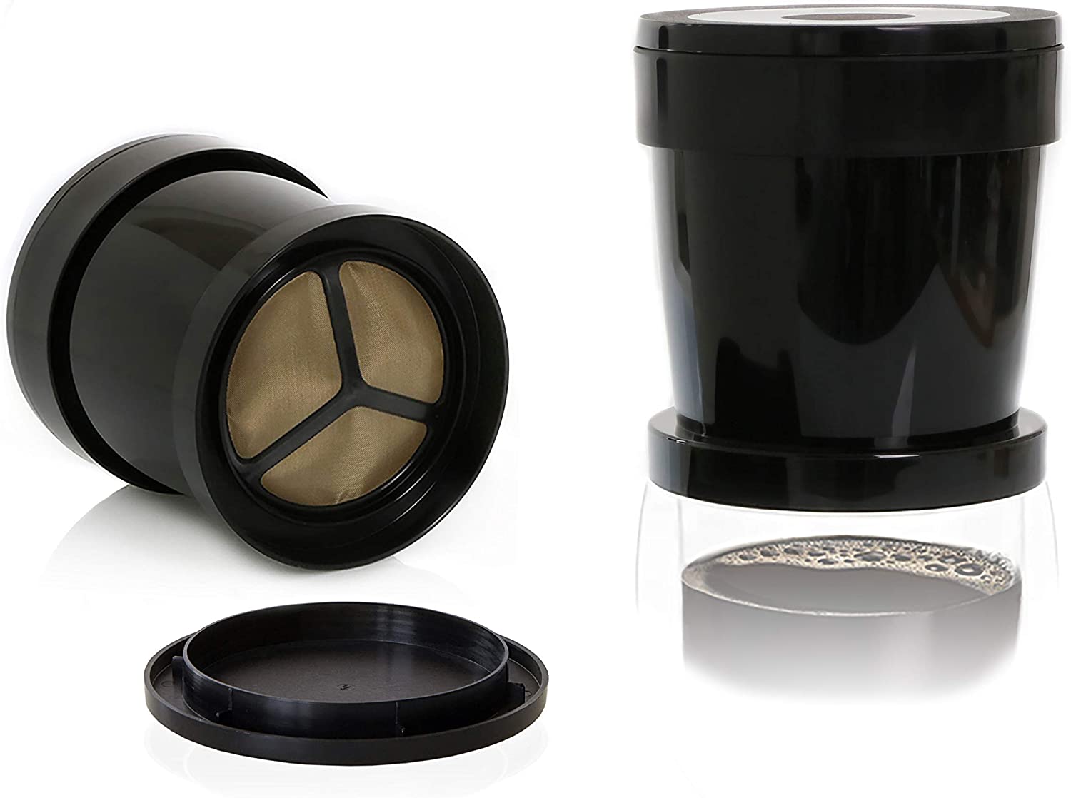 Finum Coffee Sprinter Coffee Permanent Filter - Coffee Filter for One Cup - Permanent Filter with Stainless Steel Fabric - Metal Cup Filter for Travel and Home