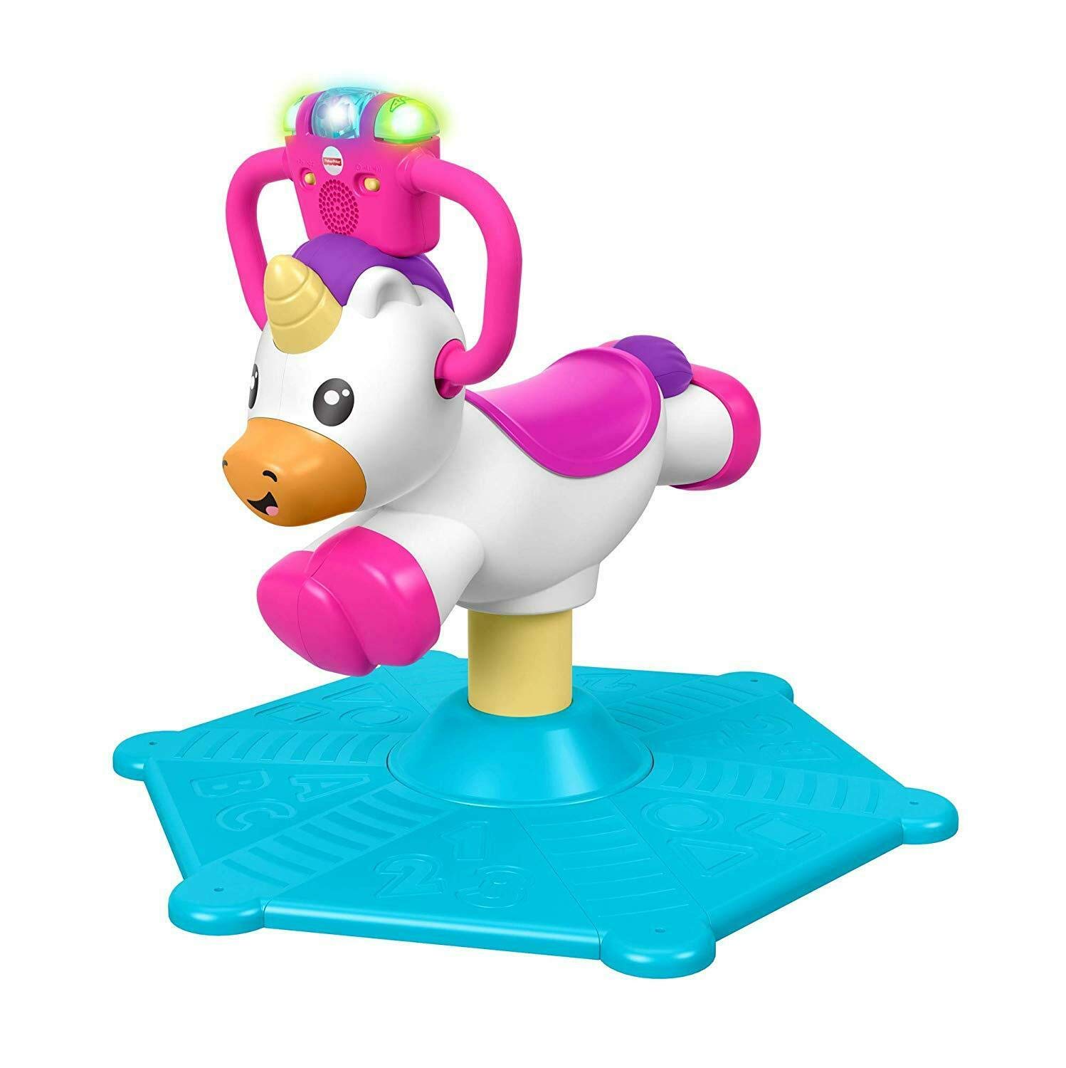 Fisher Price Fisher-Price GHY50 Bounce and Spin Unicorn Stationary Music Ride-On Multi-C