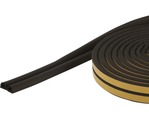 fix-o-moll D-profile seal self-adhesive black 100 m x 6 x 9 mm