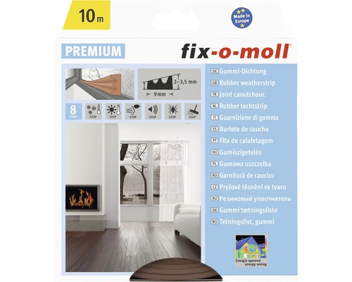 fix-o-moll E-profile seal self-adhesive brown 10 m 4 x 9 mm