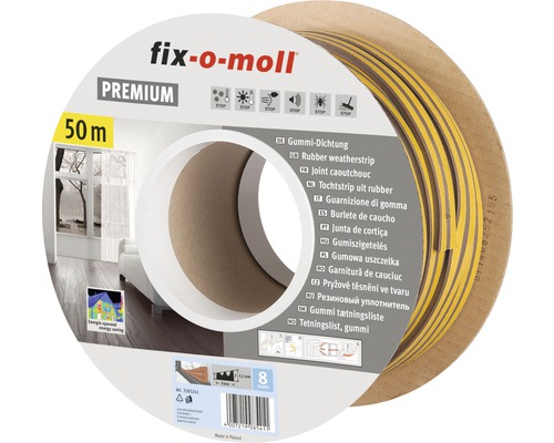 fix-o-moll E-profile seal self-adhesive brown 50 m 4 x 9 mm