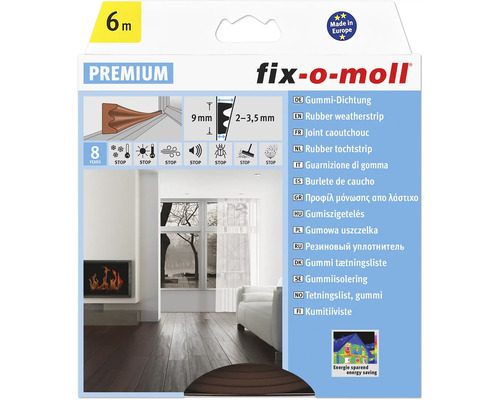 fix-o-moll E-profile seal self-adhesive brown 6 m 4 x 9 mm