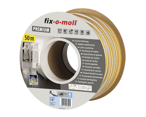 fix-o-moll P-profile seal self-adhesive white 50 m 5.5 x 9 mm