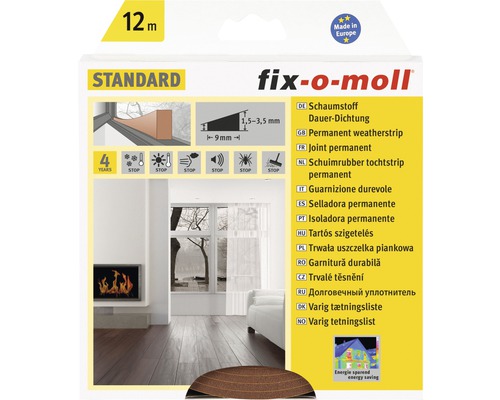 fix-o-moll foam permanent seal brown 12 m 4 x 9 mm