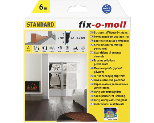 fix-o-moll foam permanent seal brown 6 m 4 x 9 mm